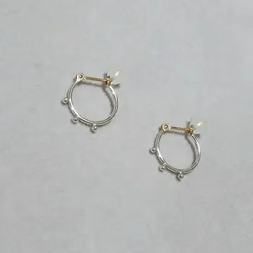 agete 실버 후프 귀걸이