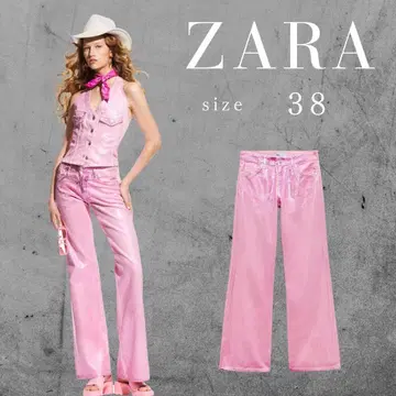 ZARA x BARBIE 메탈릭 핑크 팬츠 38