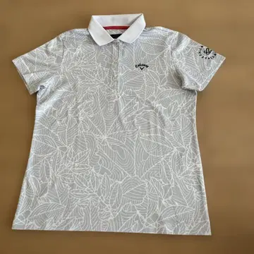 최종 가격! Callaway 캘러웨이 반팔 피케 셔츠 리프 무늬