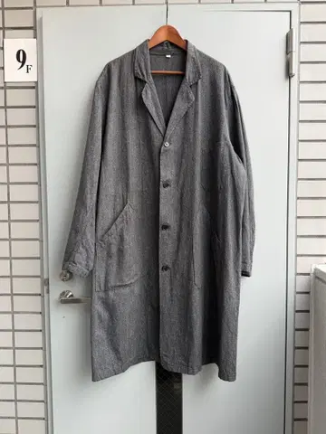 빈티지 블랙 샴브레이 샵코트 아틀리에 코트 고마시오