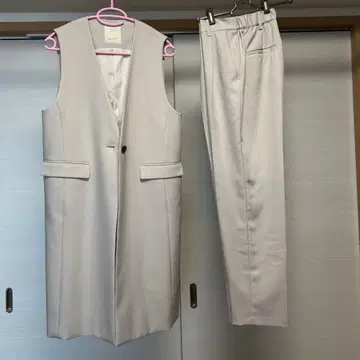 슬리브리스 자켓 팬츠 셋업