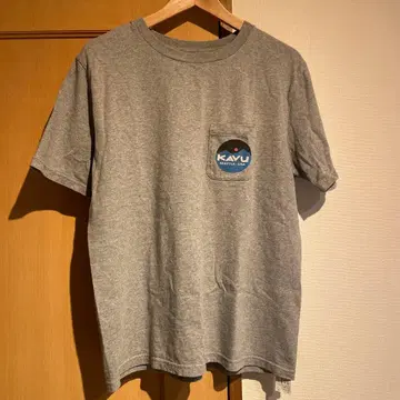 KAVU T셔츠 포켓 부착 그레이