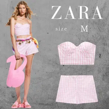 ZARA BARBIE 콜라보 셋업 M 뷔스티에 숏팬츠