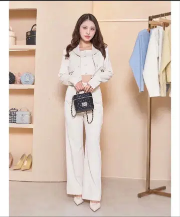 다리치 앙상블 숏 자켓 팬츠 셋업