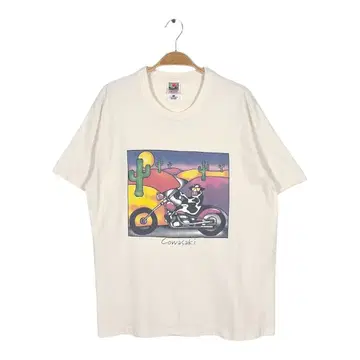 90s KAWASAKI 카우 캐나다제 빈티지 T셔츠 바이크 L