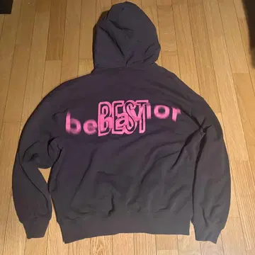 후드티 블랙 핑크 로고 백 프린트 swag