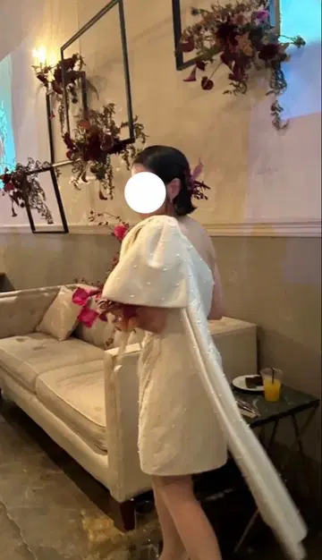 하와이 리본 웨딩 드레스