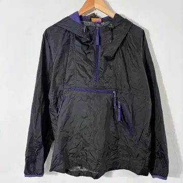 90s 빈티지 아노락 후드티 S 블랙 보라색 아웃도어