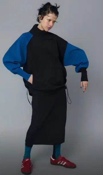 HeRIN.CYE 분또 허리 타이트 스커트 블랙