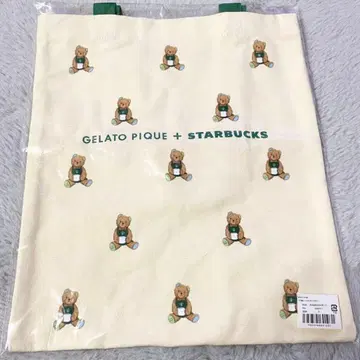 gelato pique starbucks 베어 패턴 토트백 아이보리