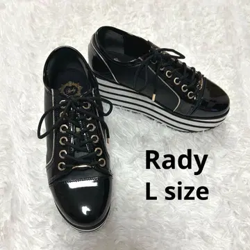 [ 새상품급 ] Rady 보더라인 스니커즈 통굽 스니커즈 L 사이즈 블랙