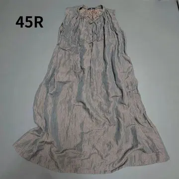 45R 린넨 코튼 실크 루즈핏 스트라이프 원피스