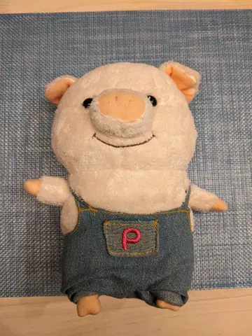 택 포함 푸통 데님 S 봉제 인형 돼지