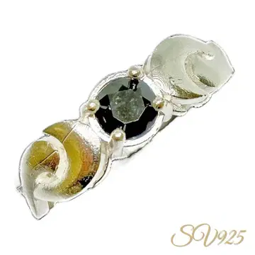 반지 SV925 블랙 지르콘 12.5호 심플 존재감