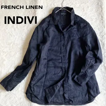 [고품질] INDIVI 프렌치 린넨 베이직 셔츠 블라우스 고급 린넨(마)