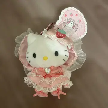 산리오 헬로키티 러블리 프릴 마스코트 키링 봉제 인형
