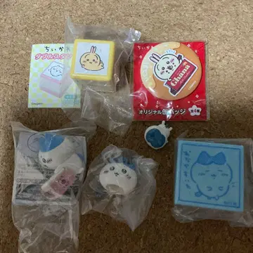 치이카와 더블 스탬프 캔뱃지 피규어 세트 토끼 하치와레
