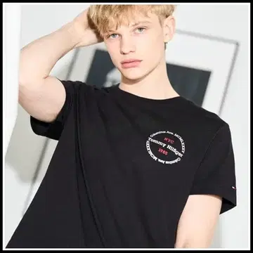 HILFIGER ROUNDLE TEE 블랙 L 사이즈