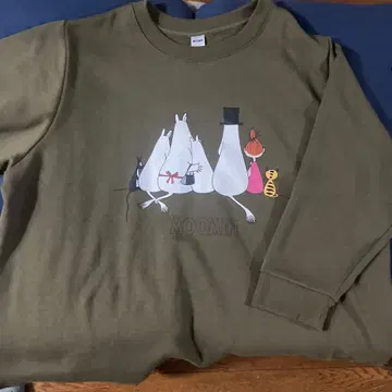 MOOMIN 무민 맨투맨 트레이닝복 카키