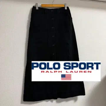 폴로 랄프로렌 코튼 롱 스커트 블랙