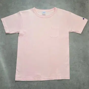 Champion T1011 포켓 티셔츠 M 라이트 핑크 USA제