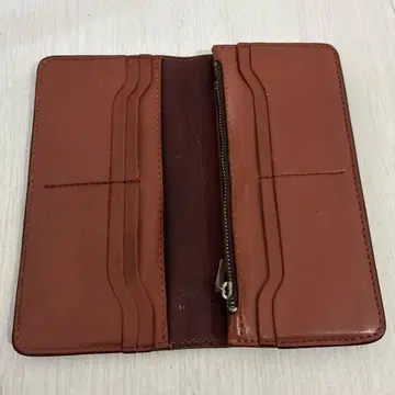 가죽 장지갑 브라운 이단 접이식 천연 가죽 빈티지