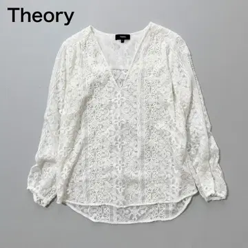 새상품급 theory 전체 레이스 블라우스 V넥 자수 블라우스 최근