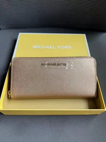 MICHAEL KORS 장지갑 라운드 지퍼 골드