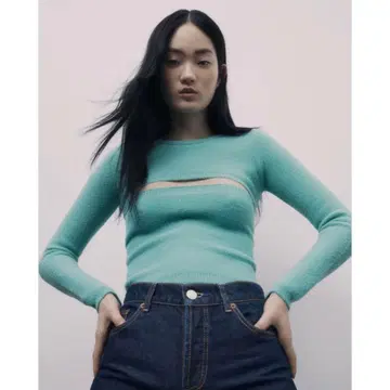 ZARA 크롭 기장 긴팔 니트 셋업