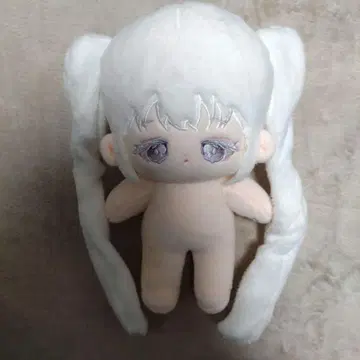 무속성 봉제 인형 본체 화이트 헤어 트윈 테일