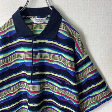 90s dalmine italy 3d crazy polo shirt