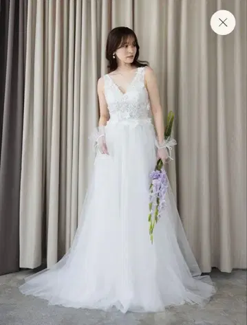 웨딩 드레스 A라인 레이스 자수 화이트