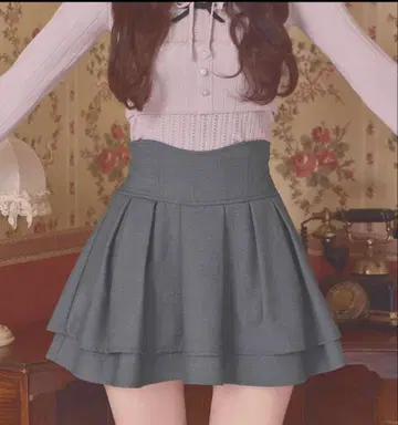 미셸 마카롱 슬림 레그 스커트 그레이
