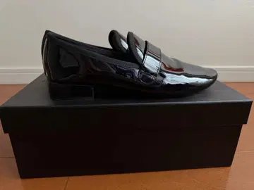 Repetto 에나멜 로퍼 블랙 마이클 밴딩 라인 38 사이즈