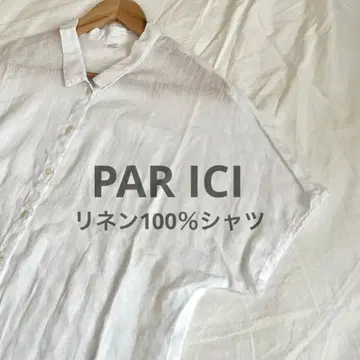 PAR ICI 팰리시 린넨 100% 린넨 셔츠 반팔 AMBIDEX