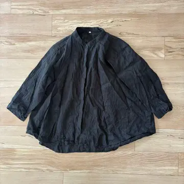 무인양품 MUJI 린넨 워싱 7부 소매 블라우스 XXL
