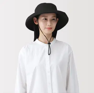 무인양품 UV컷 리오셀 린넨 캐플린 햇 블랙
