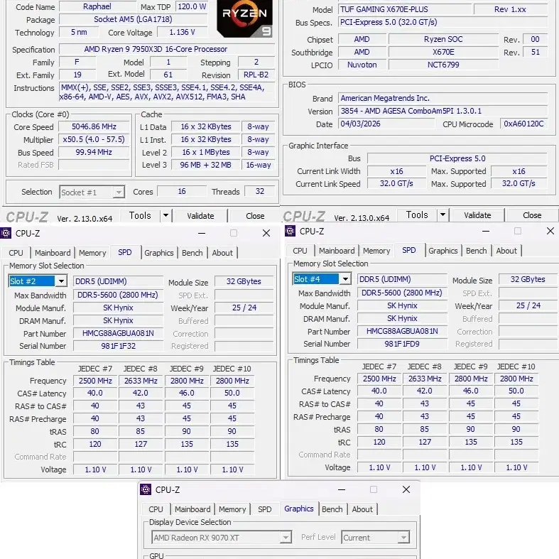 7950X3D 64GB 1TB PC 판매합니다.