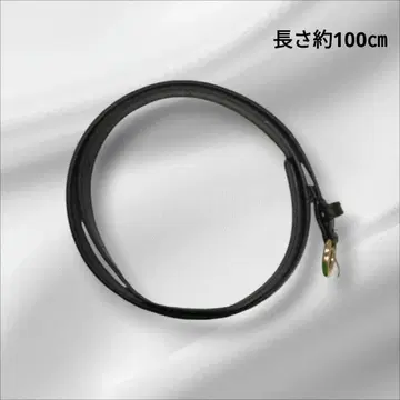 C248 슬림 블랙 가죽 벨트 골드 버클 약 100cm 여성용