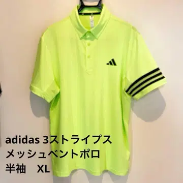 adidas 3 스트라이프 메쉬 벤트 폴로 골프 남성용 반팔 셔츠