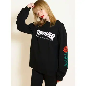 THRASHER 로즈 슬리브 롱 T jouetie