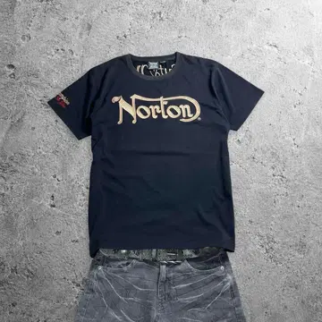 Norton 노튼 자수 로고 백 프린트 T셔츠 블랙 2XL