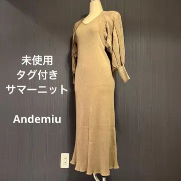 미사용 택 포함 Andemiu 봄/여름 니트 원피스 볼레로 셋업
