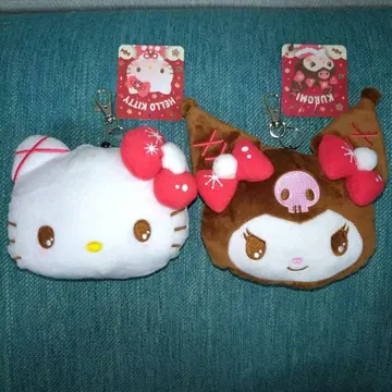 SANRIO 산리오 페이스 릴 패스 케이스 키티 쿠로미 봉제 인형