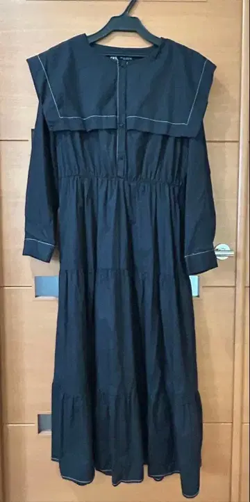 ZARA 블랙 세일러 롱 원피스