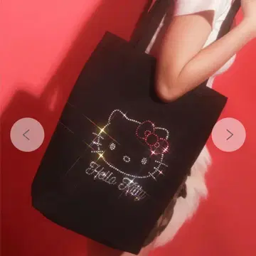 키티 헬로키티 토트백 큐빅 블랙 블랙 y2k