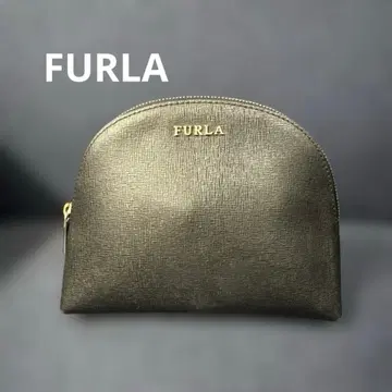 [새상품급] FURLA 훌라 화장품 파우치 가죽 블랙