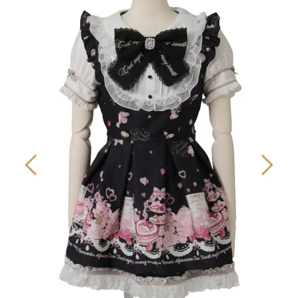 Authentic lizlisa Afternoon Tea Onepiece Short Sleeve Black