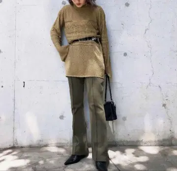 AMERI 아메리 브라운 부츠컷 팬츠