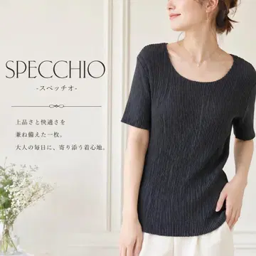 77 새상품급 빅 사이즈 specchio 스페치오 플리츠 상의